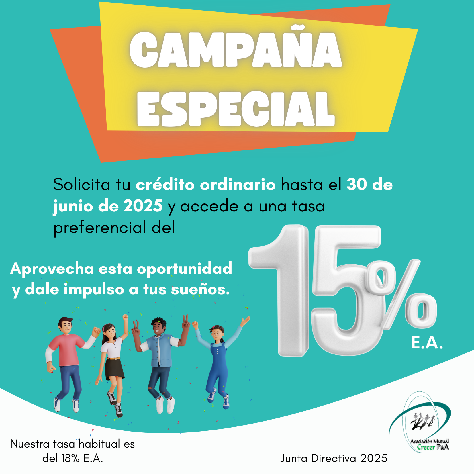 Solicita tu crédito ordinario hasta el 30 de junio de 2025 y accede a una tasa preferencial del 15% E.A.